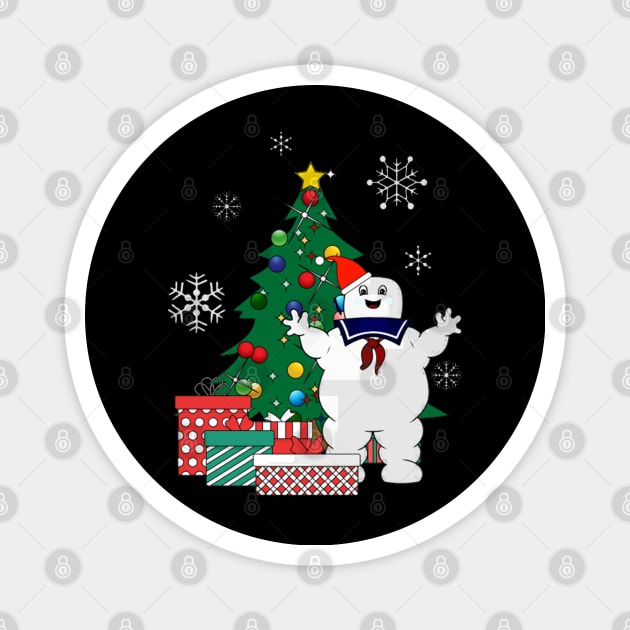 Stay Puft Ghostbusters Around The Christmas Tree Magnet by squids_art